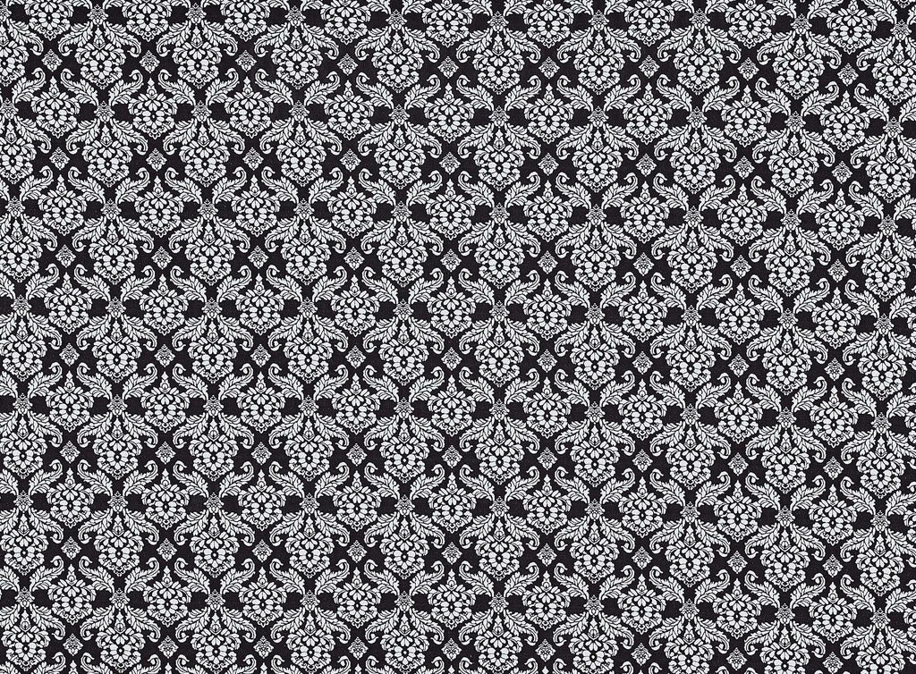BLACK/WHITE | 21569 - DAMASK JACQUARD KNIT - Zelouf Fabrics