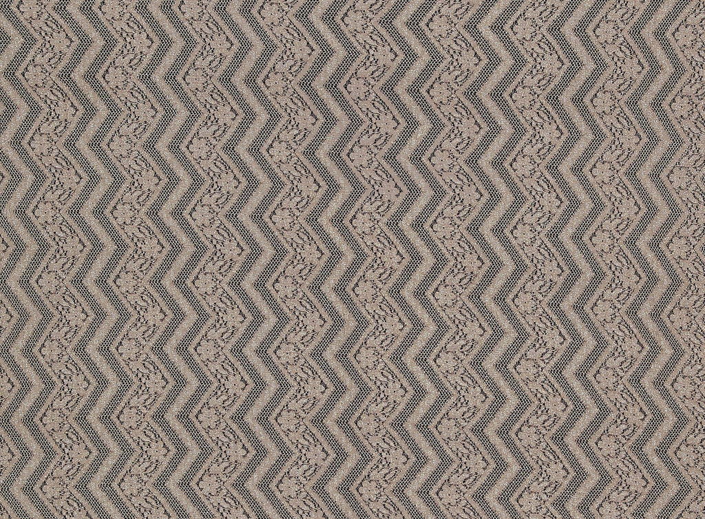 TAUPE/GOLD | 21579-GLITTER - ZIG ZAG FLOWER LACE WITH ROLLER GLITTER - Zelouf Fabrics