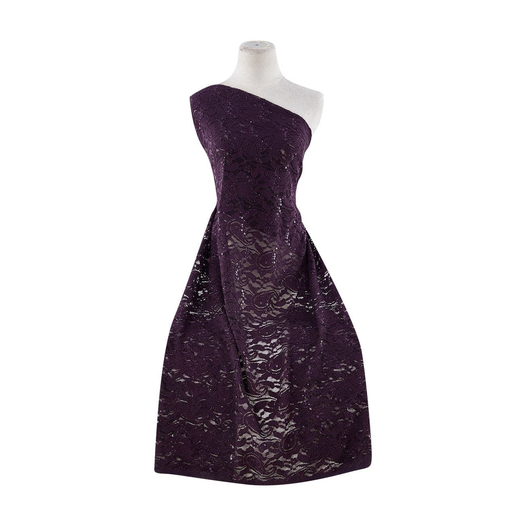 PAISLEY STRETCH LACE WITH TRANS  | 21582-TRANS MOROCCAN PLUM - Zelouf Fabrics