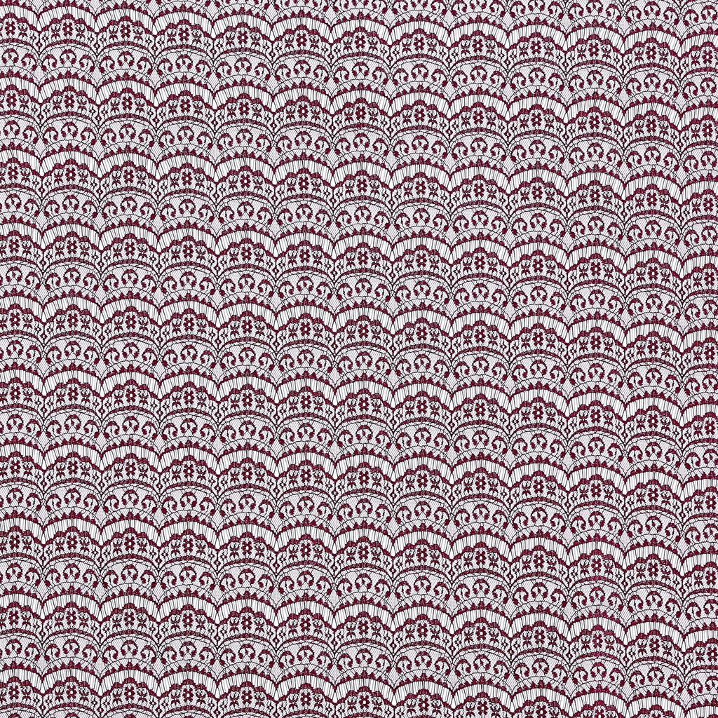 SCALLOP BANDED LACE  | 21585 BURGUNDY HONOR - Zelouf Fabrics