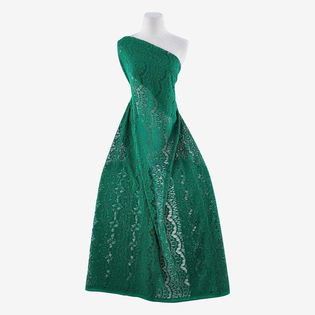 EMERALD FILIGREE | 21585 - SCALLOP BANDED LACE - Zelouf Fabric