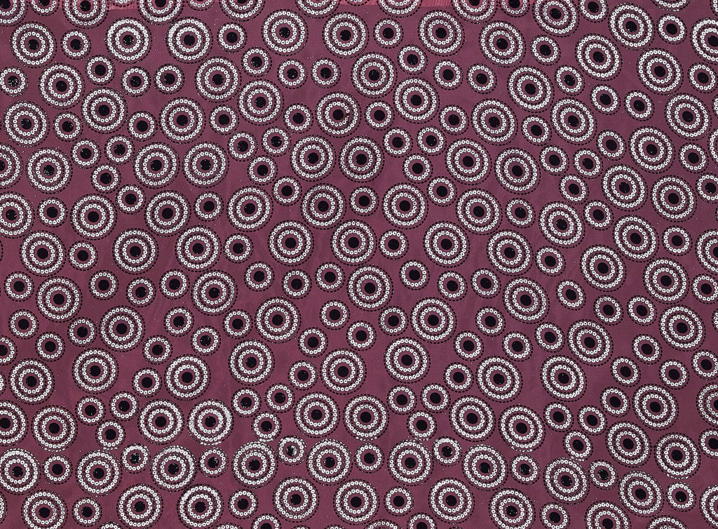 CORAL | 21588-926 - WHEELS FLOCK & GLTR 2X ON ORGANZA - Zelouf Fabrics