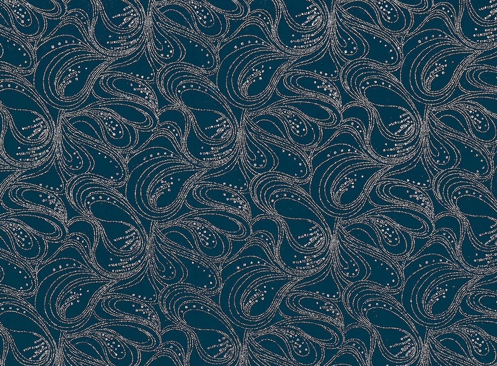 PAISLEY SWIRLS GLITTER ON MATTE JERSEY CHIFFON  | 21601-631  - Zelouf Fabrics