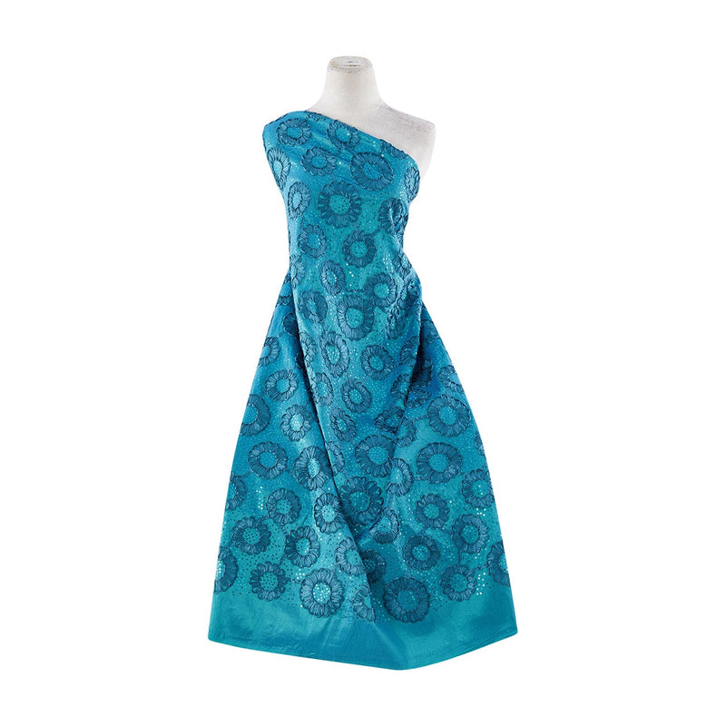 FLOWER SOUTASHE W/SEQUINS ON N/P TAFFETA  | 21624-6085