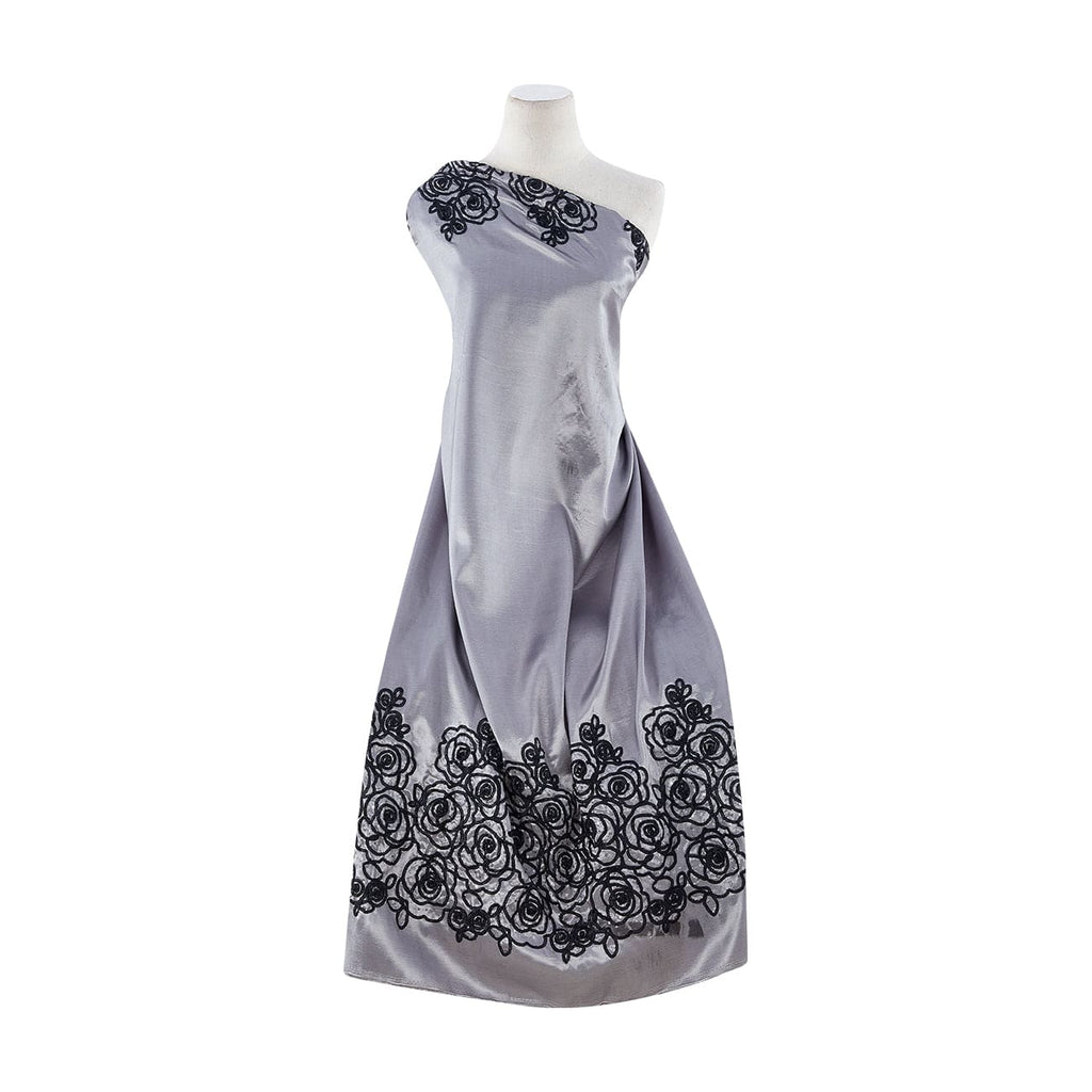 SILVER/BLACK/SILVER | 21640-6085 - TAPE WITH SEQUINS ON N/P TAFFETA - Zelouf Fabrics