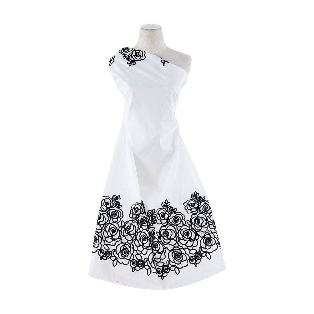 WHITE/BLACK/WHITE | 21640-6085 - TAPE WITH SEQUINS ON N/P TAFFETA - Zelouf Fabrics