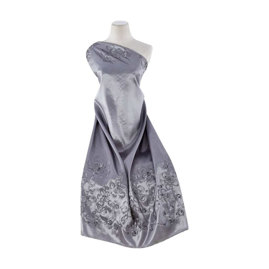 SILVER | 21646-6085 - TAPE WITH SEQUINS ON N/P TAFFETA - Zelouf Fabrics