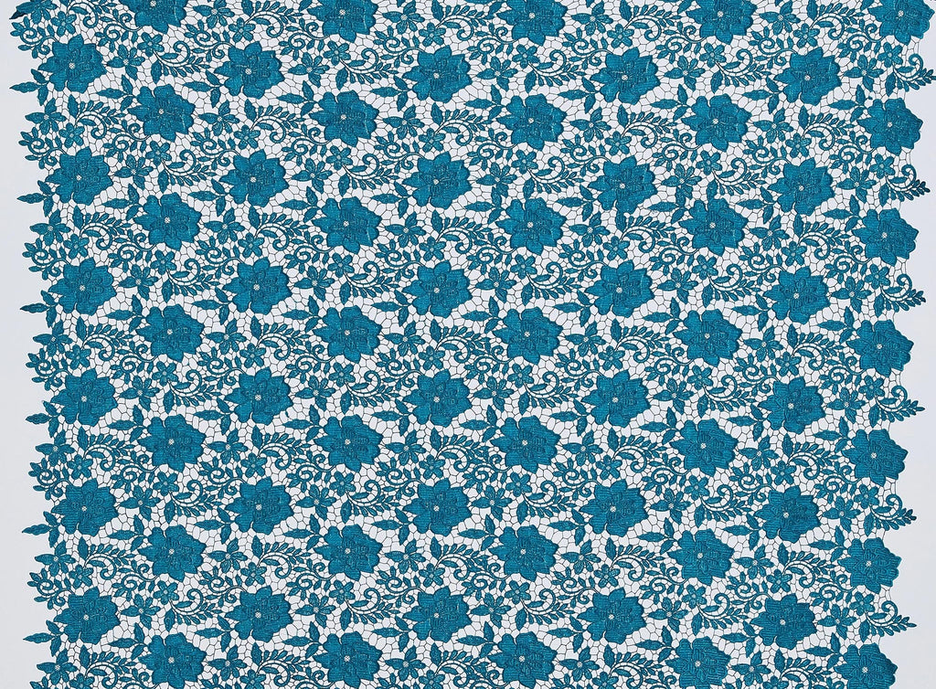 ROXY TEAL | 21656-6455 - CHEMICAL LACE DOUBLE SCALLOP - Zelouf Fabrics