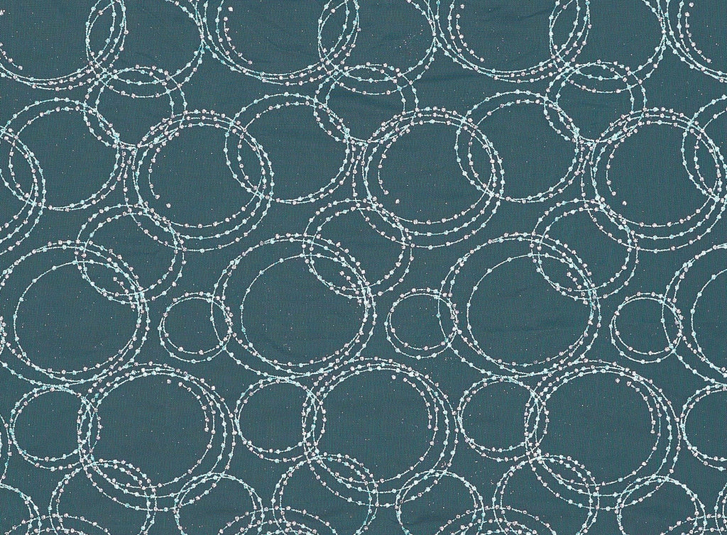 CIRCLES AND DOTS GLITTER 1X ON TULLE  | 21672-1060  - Zelouf Fabrics