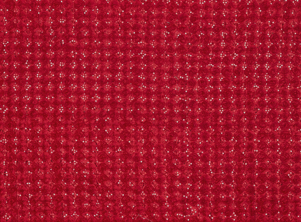 GARNET DANCE | 21748-6085 - ROSE 4 LOOPS SEQUINS ON TAFFETA - Zelouf Fabrics