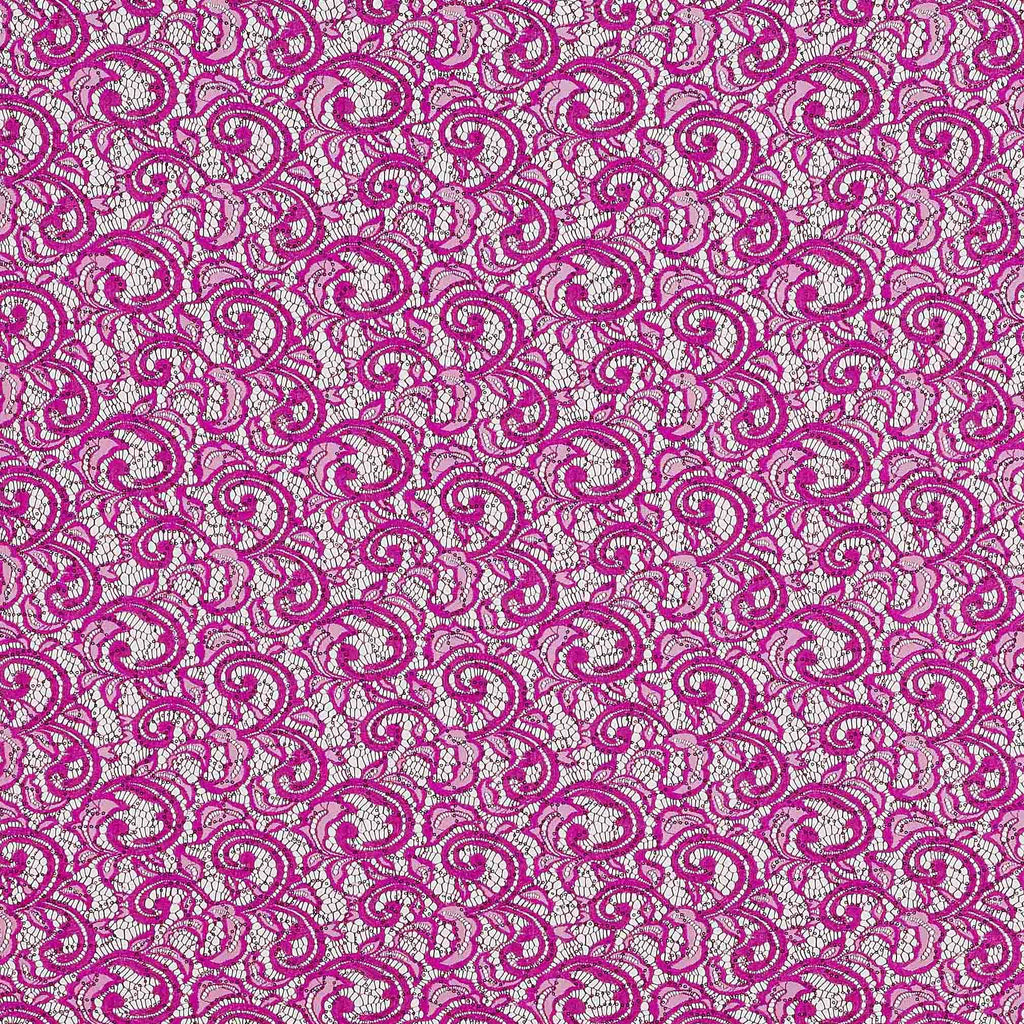 FUCHSIA JOLLY | 21756-PURPLE - JACQUARD NET STRETCH LACE WITH SEQUINS - Zelouf Fabrics