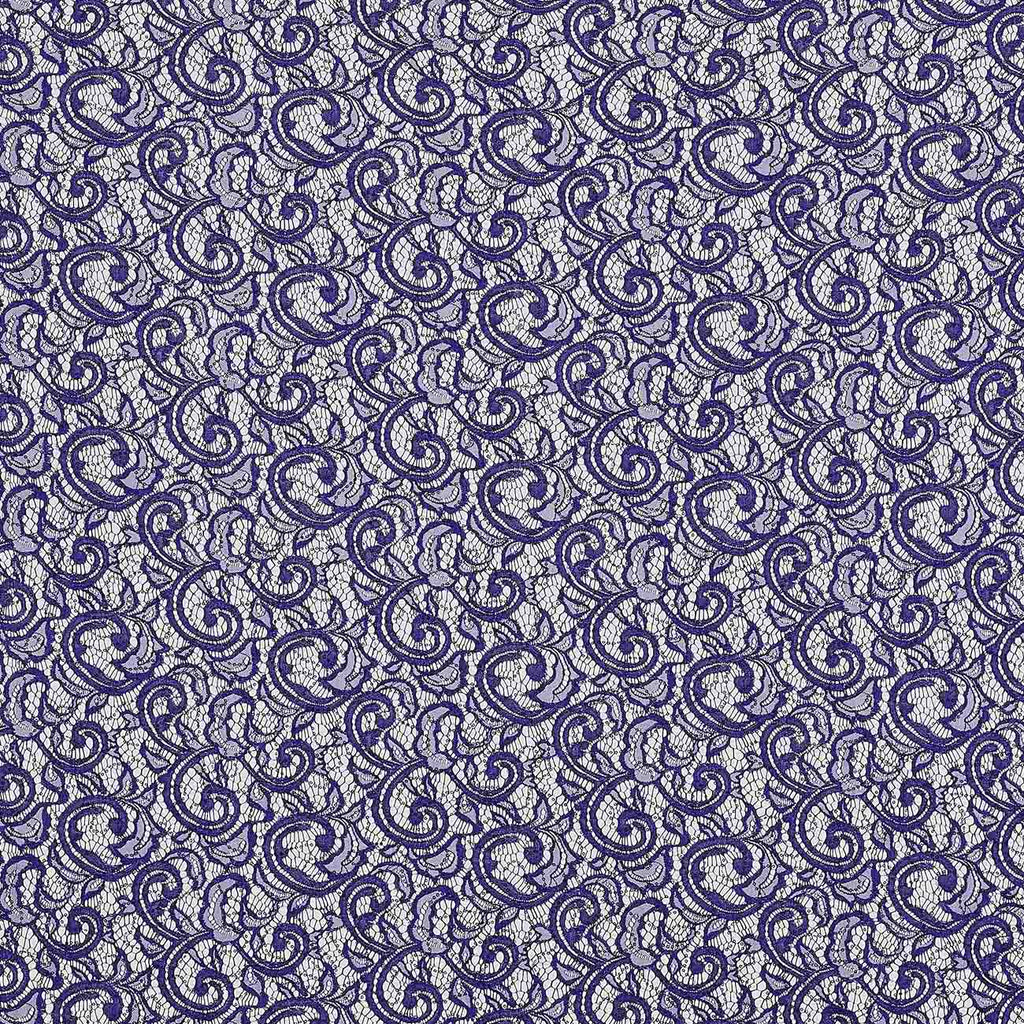 OPULENT INDIGO | 21756-PURPLE - JACQUARD NET STRETCH LACE WITH SEQUINS - Zelouf Fabrics