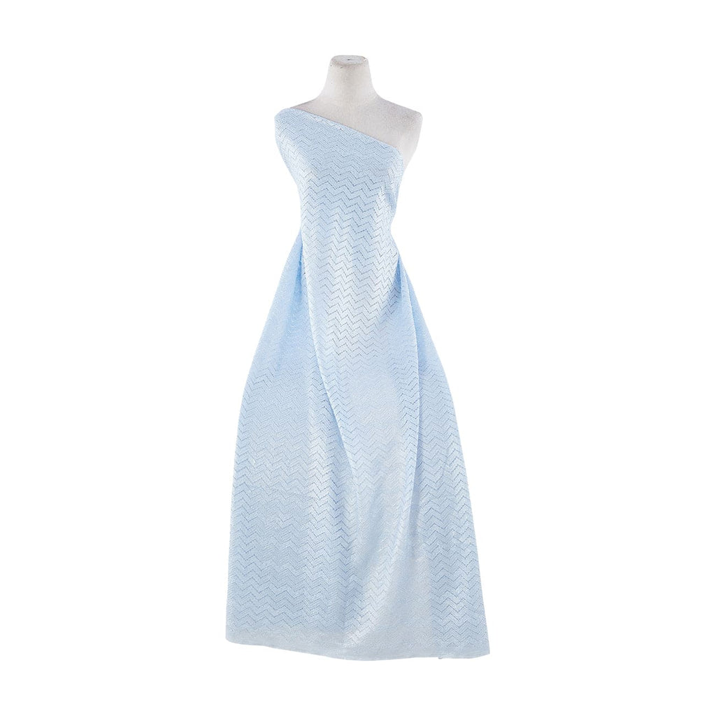 SWEET BLUE/SIL | 21789-FOIL - CHEVRON LACE WITH FOIL - Zelouf Fabrics
