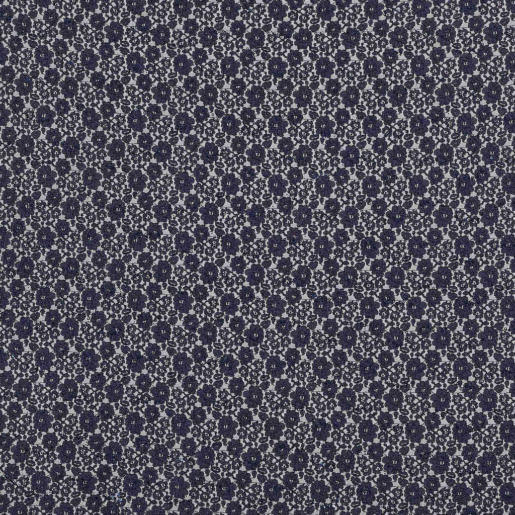 LUSCIOUS NAVY | 21793-TRAN/GLIT-BLUE - FANCY LACE TRANS GLITTER - Zelouf Fabrics
