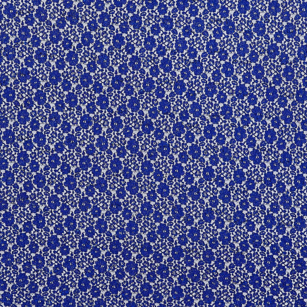 BELLA ELECTRIC BLUE | 21793-TR/GLI/SC - FANCY LACE TRAN GLITTER SCALLOP - Zelouf Fabric