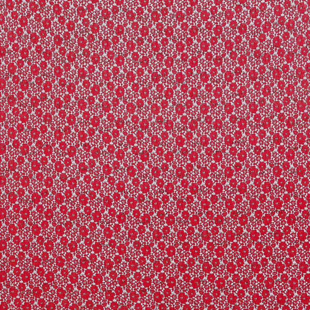 RED SHADOW | 21793-TR/GLI/SC - FANCY LACE TRAN GLITTER SCALLOP - Zelouf Fabric