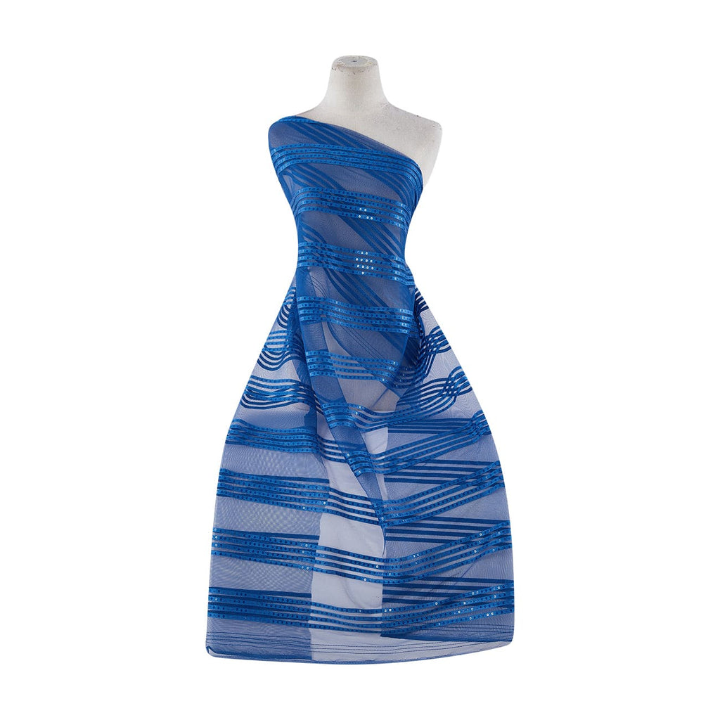 Stripe Gomez On Mesh  | 21809 MOD BLUE - Zelouf Fabrics