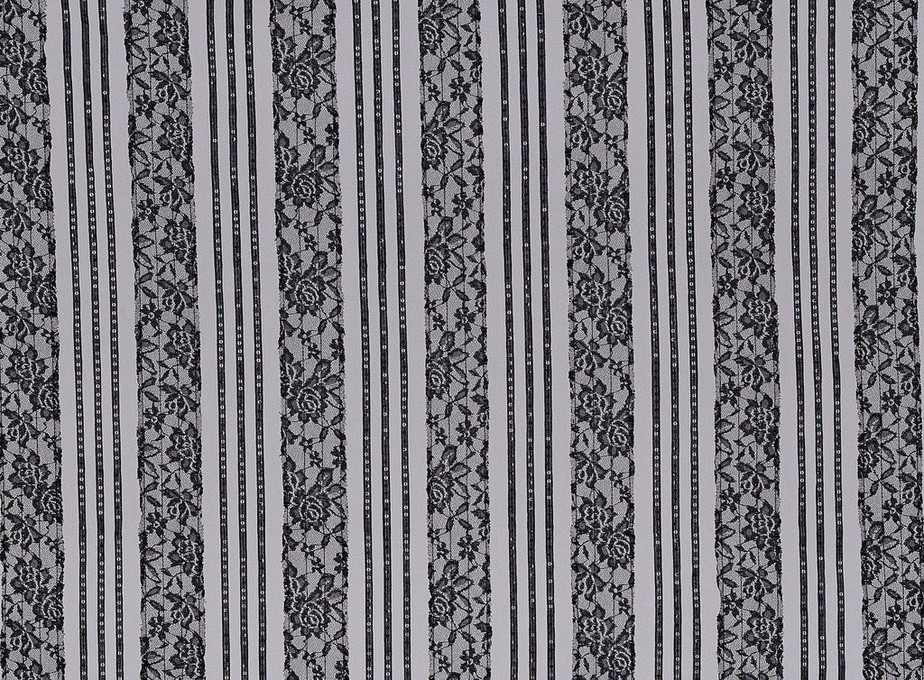 Stripe And Flower Gomez On Mesh  | 21810  - Zelouf Fabrics