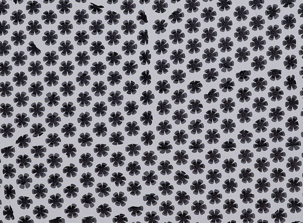 Tulle With Laser Cut Flower  | 21842  - Zelouf Fabrics