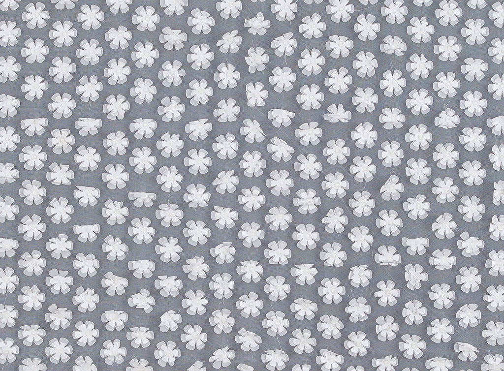 Tulle With Laser Cut Flower  | 21842  - Zelouf Fabrics