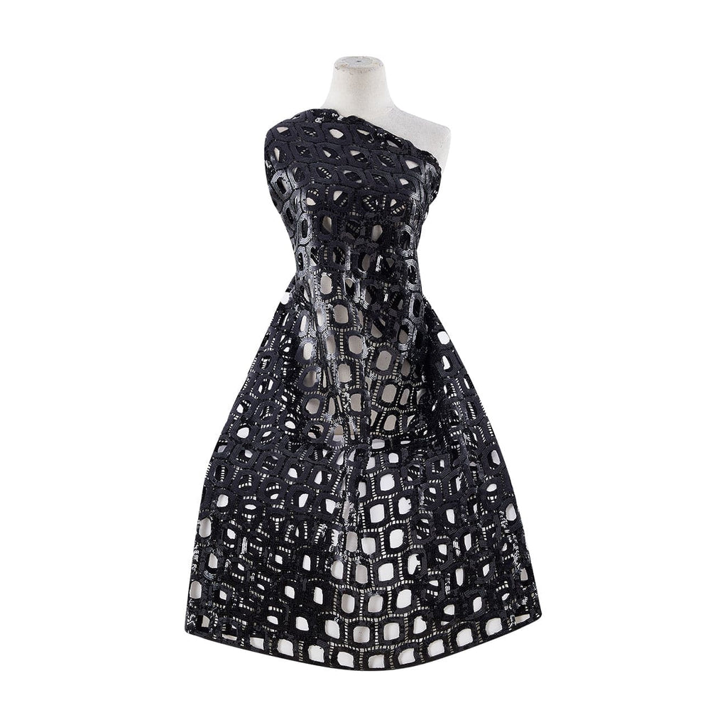 BLACK | 21912 - SEQUINS ON CROCHET JT12-N1245 - Zelouf Fabrics