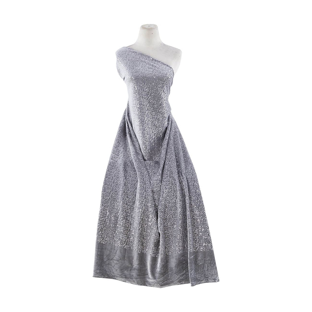 SILVER | 21947 - SEQUIN VELVET [EMB0845A] - Zelouf Fabrics
