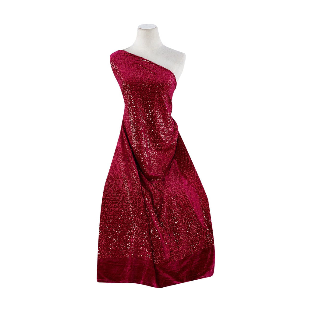 WINE | 21947 - SEQUIN VELVET [EMB0845A] - Zelouf Fabrics