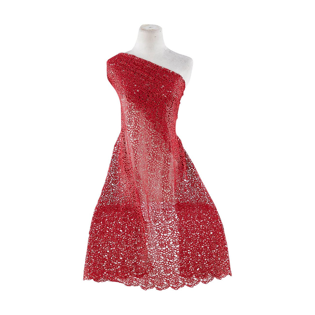 CHEMICAL LACE W/CHINZ [EMB2857A]  | 21953 RED - Zelouf Fabrics