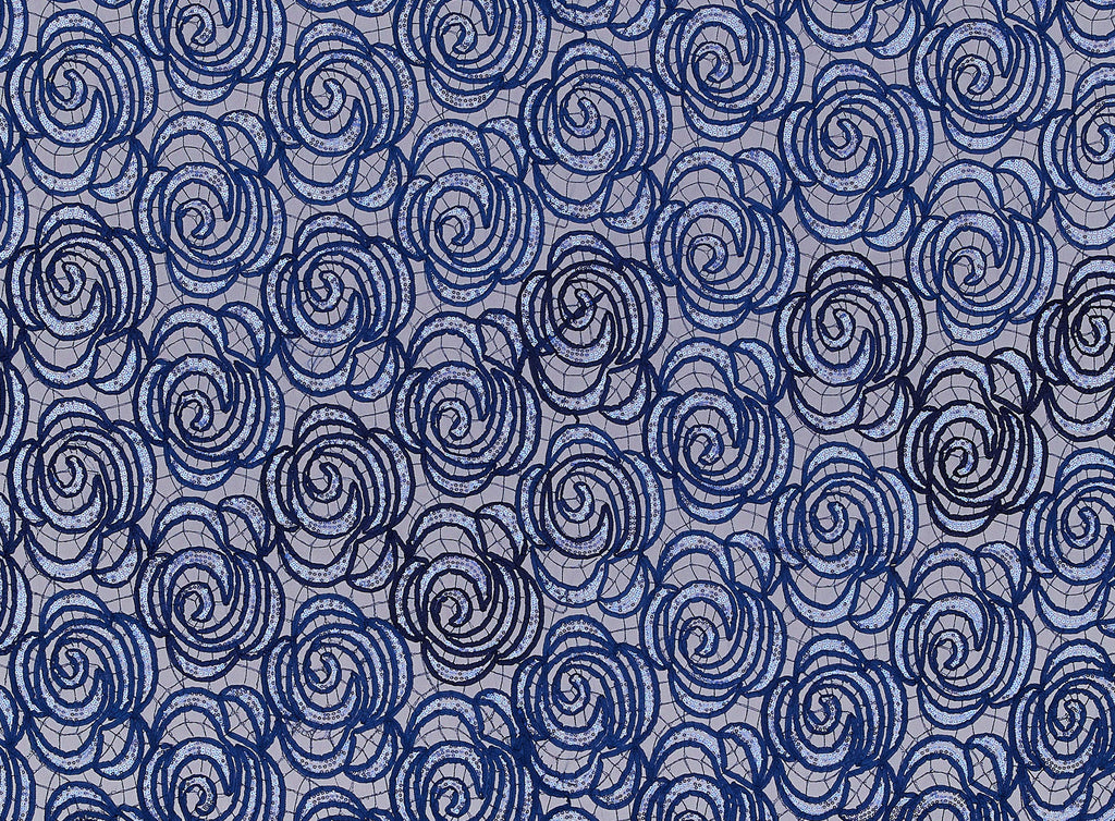 FLOWER EMBROIDERED SEQUIN MESH[EMB2689]  | 21967  - Zelouf Fabrics
