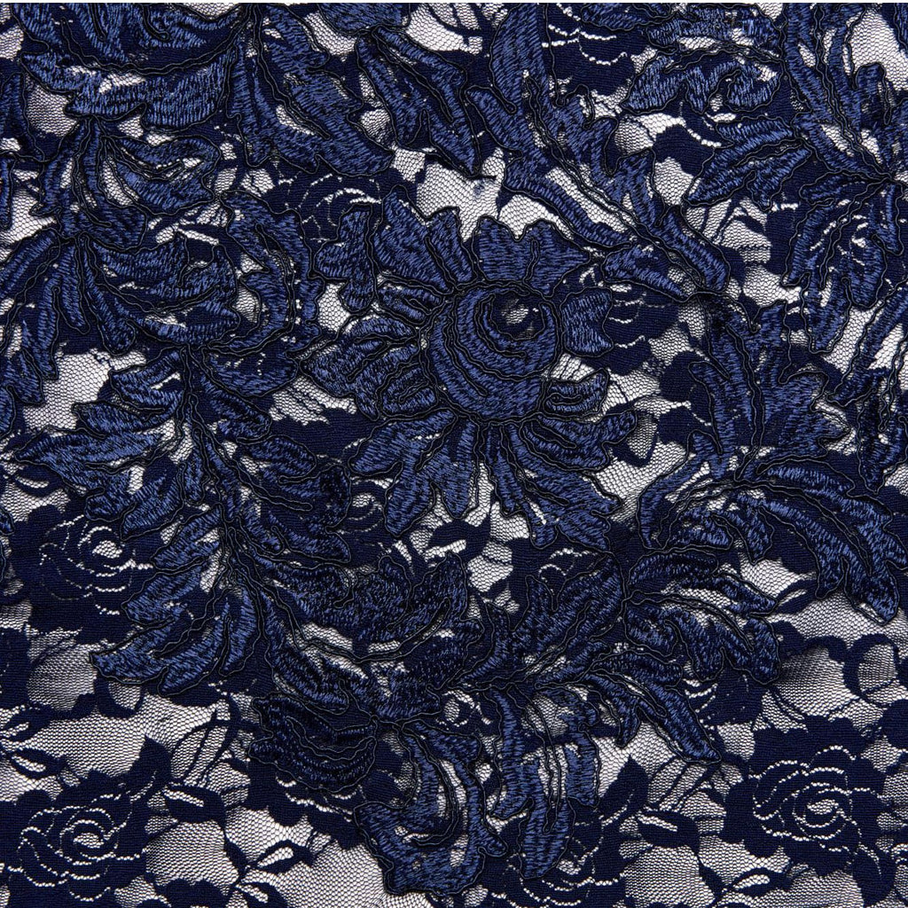 NAVY | 21982 - LINA LACE - Zelouf Fabrics