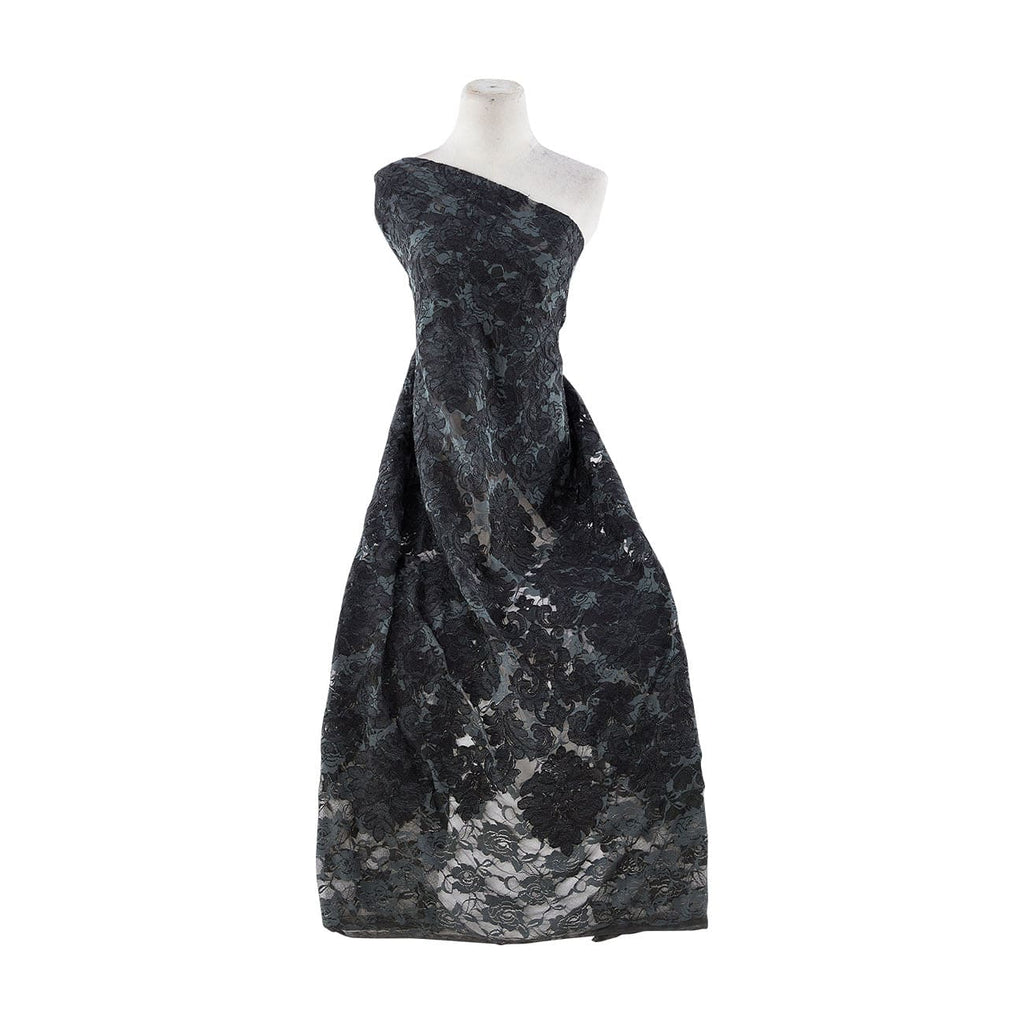 BLK/BLK/GREEN | 21983 - LACE ON TULLE [14-Y0767] - Zelouf Fabrics