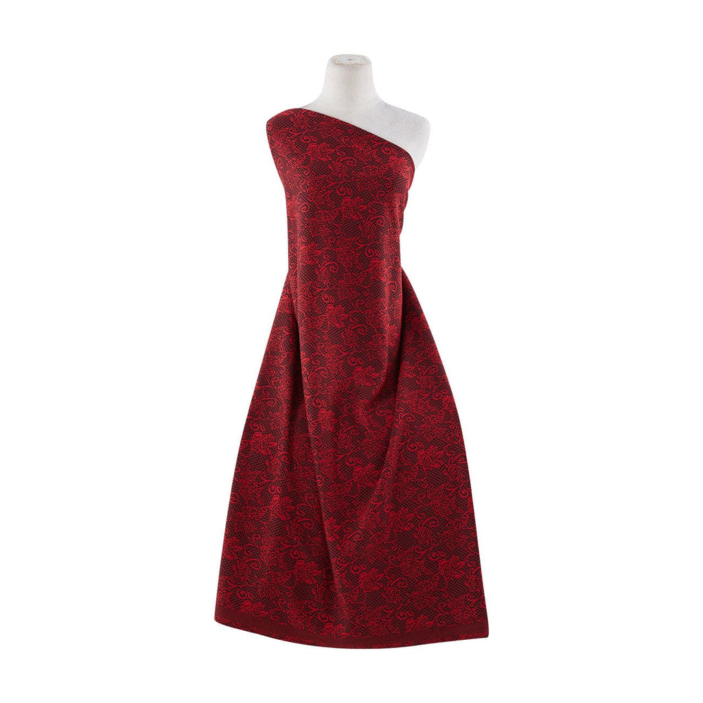 FLORAL JACQUARD [JQ-342]  | 21990 BLK/RED - Zelouf Fabrics