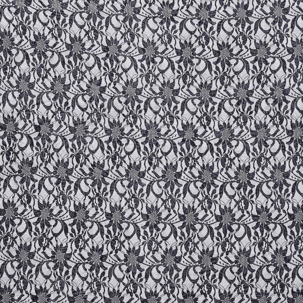 TONAL FOIL STRETCH LACE  | 22014 BLACK - Zelouf Fabrics