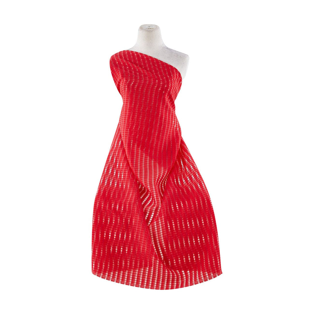 RED OBSESSION | 22022 - WAFFLE STRIPE ORGANZA - Zelouf Fabrics
