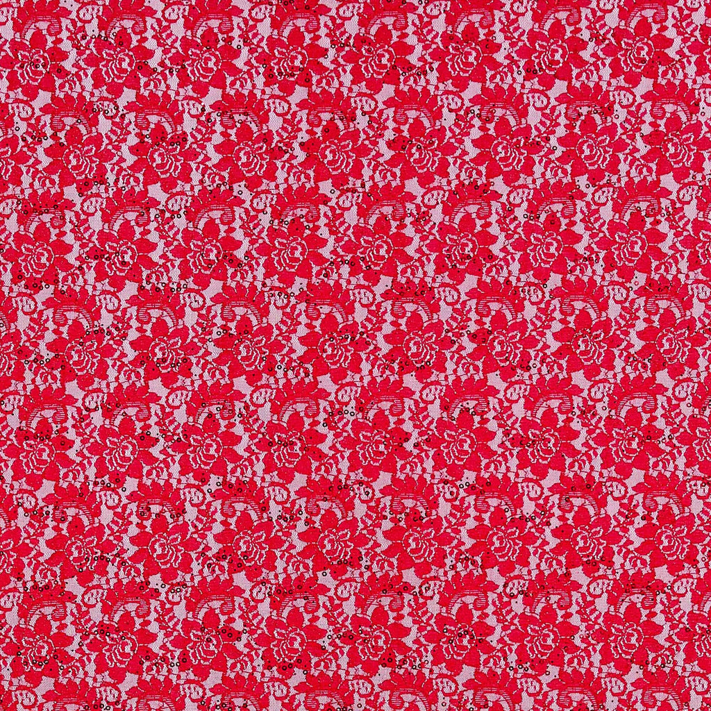 RADIANT CHERRY | 22243-TRANGLIT-RED - ADORED TRANS GLITTER LACE - Zelouf Fabrics