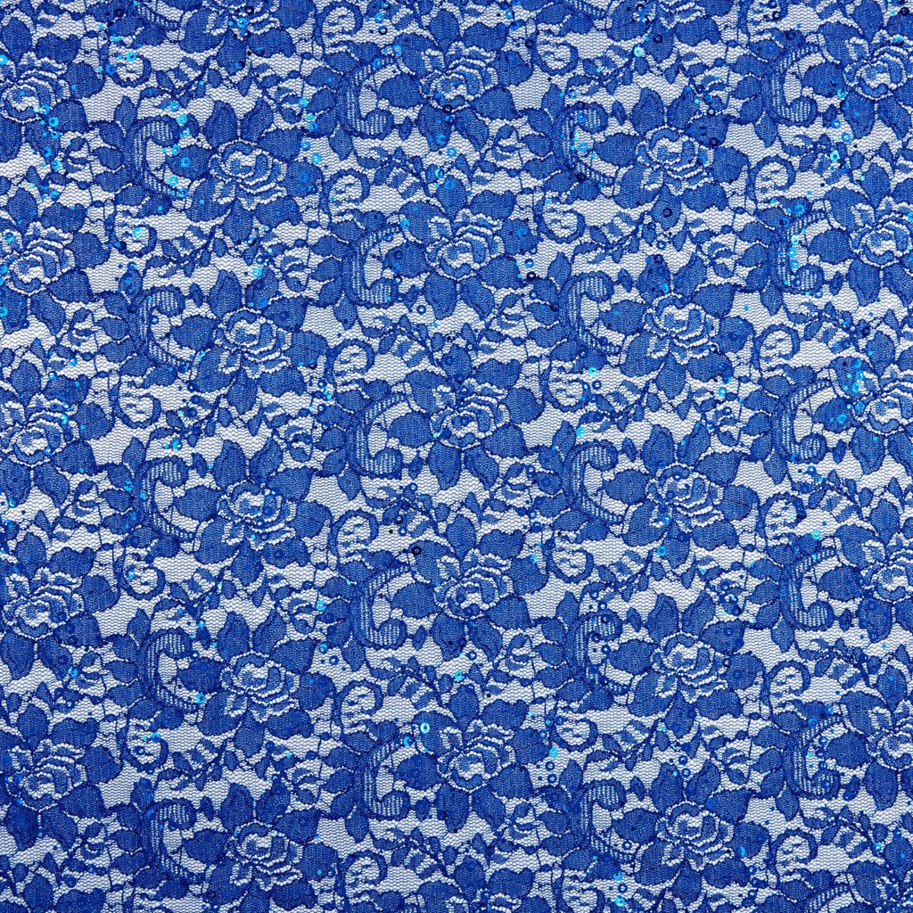 BRILLIANT COBAL | 22243SC-TRANGLI - ADORED LACE TRANS W/GLITTER CUT SCALLOPS - Zelouf Fabrics