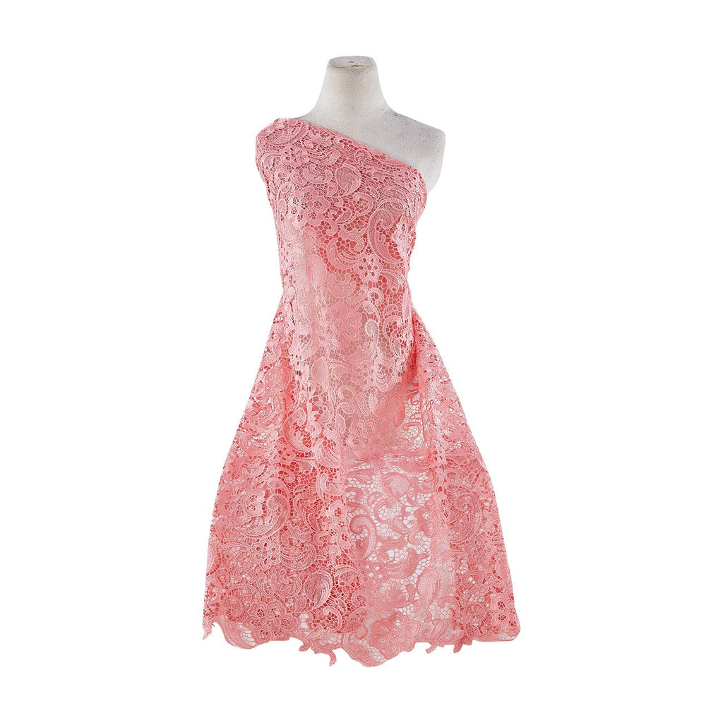 DELICATE FLORAL LACE  | 22270 CORAL GLOW - Zelouf Fabrics