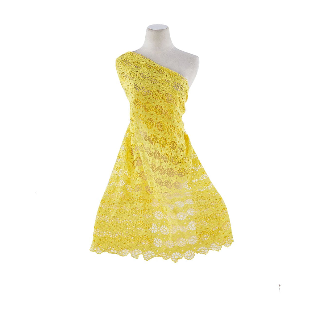 VIOLET FLORAL LACE  | 22271 DASHING YELLOW - Zelouf Fabrics