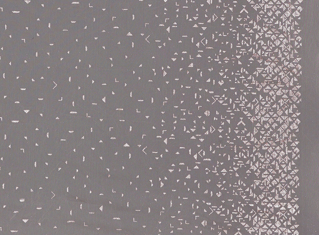 MYSTICAL PEACH | 22344 - CITY GEO BORDER ON TULLE W/GLITTER - Zelouf Fabrics