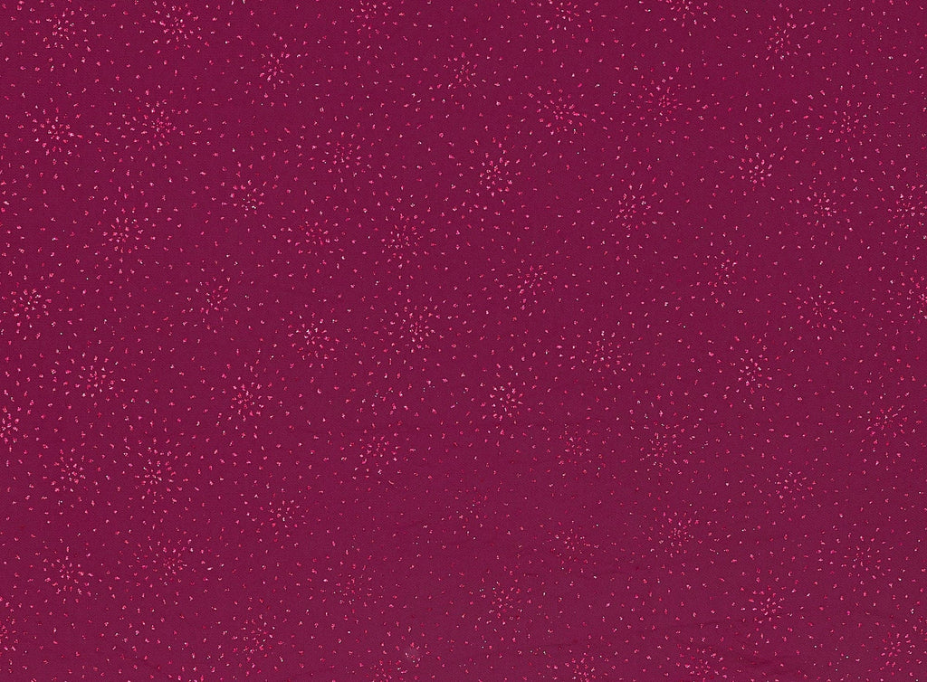 HOT FUCHSIA FILIGREE/PINK GLT | 22418 - STARBURST GLITTER ON TULLE - Zelouf Fabrics