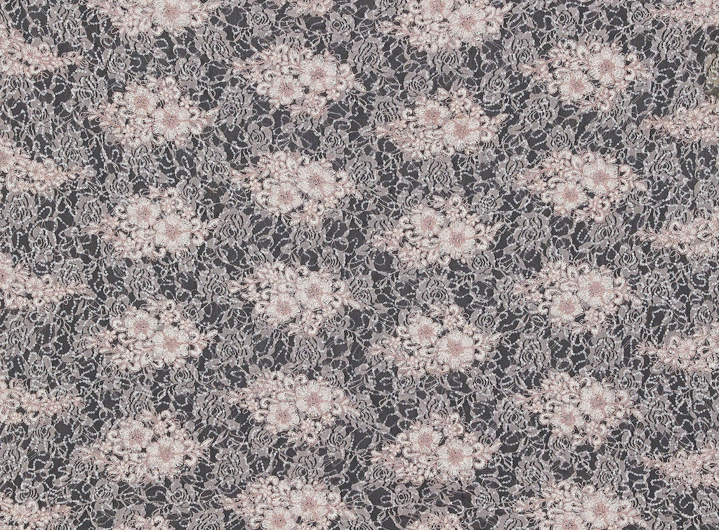 SIDNEY LACE W/SEQUINS  | 22525 BLUSH/NUDE - Zelouf Fabrics