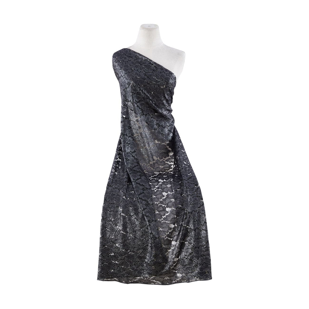 BLACK/SILVER | 22526 - MALIA FOIL LACE - Zelouf Fabrics