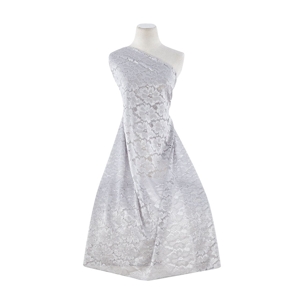 SILVER WHISPER/SIL | 22526 - MALIA FOIL LACE - Zelouf Fabrics