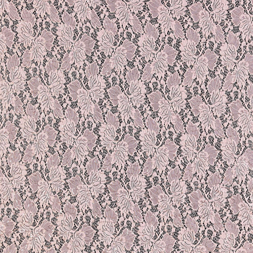 BLUSH SHADOW | 22560-SEQUINS-PINK - INDIE FLORAL LACE W/SEQUINS - Zelouf Fabrics