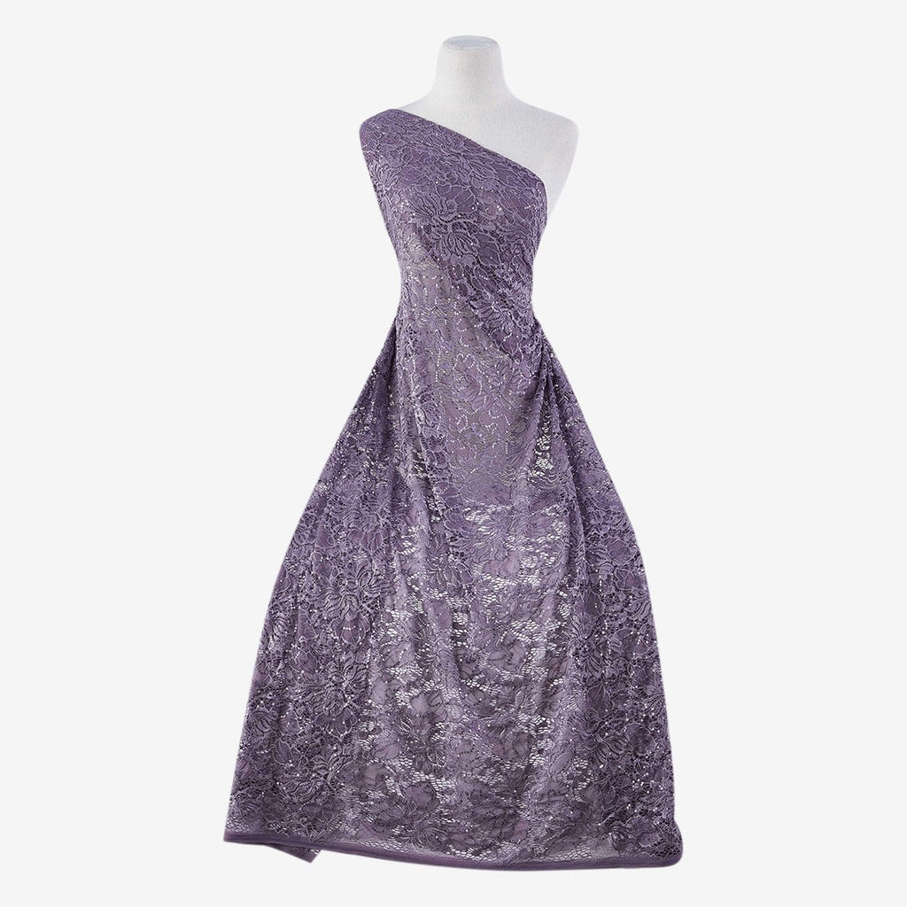 LILAC SHADOW | 22560-SEQUINS-PURPLE - INDIE FLORAL LACE W/SEQUINS - Zelouf Fabrics