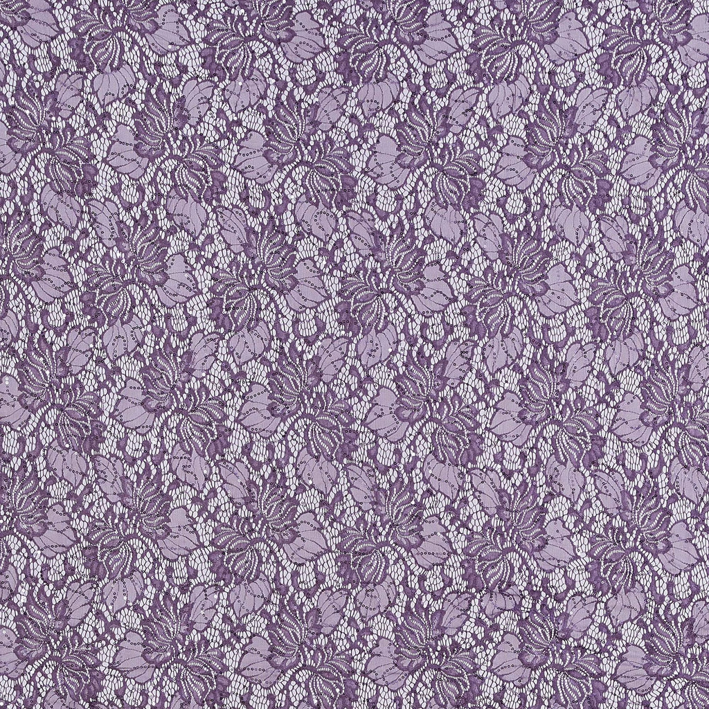 LILAC SHADOW | 22560-SEQUINS-PURPLE - INDIE FLORAL LACE W/SEQUINS - Zelouf Fabrics