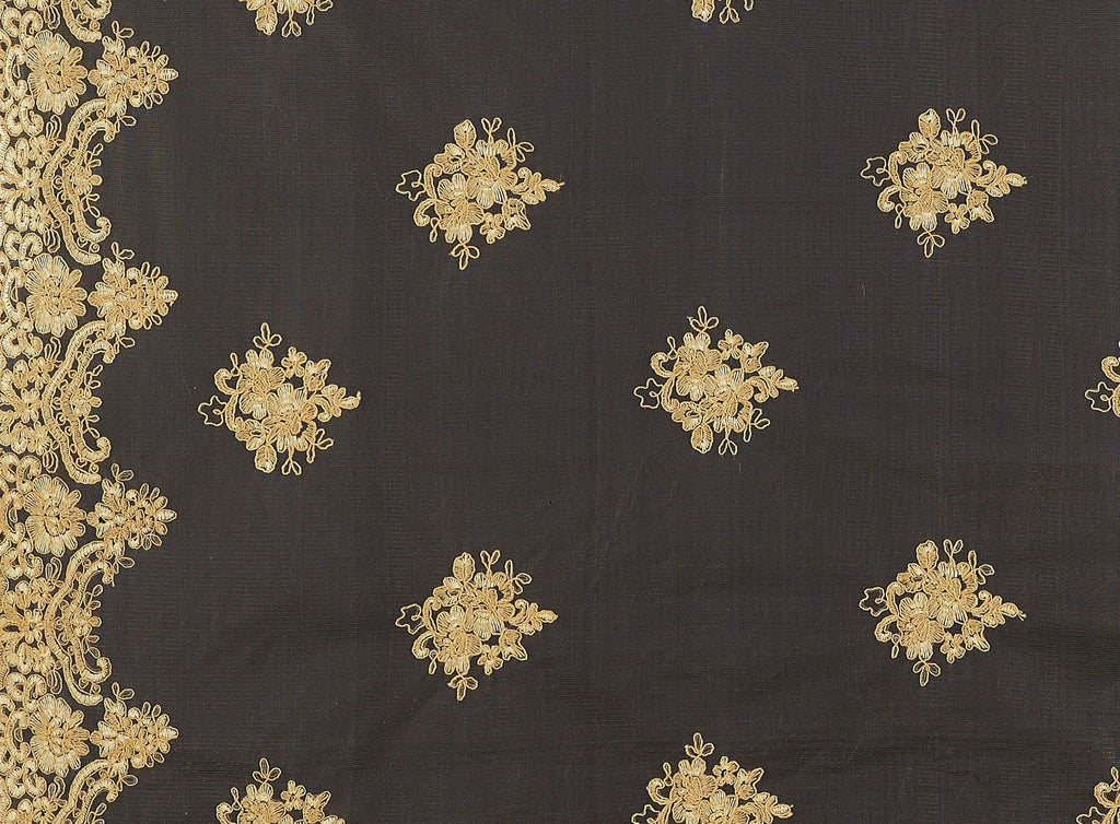 ROMY FLORAL EMBROIDERY W/SHINY TULLE  | 22562  - Zelouf Fabrics