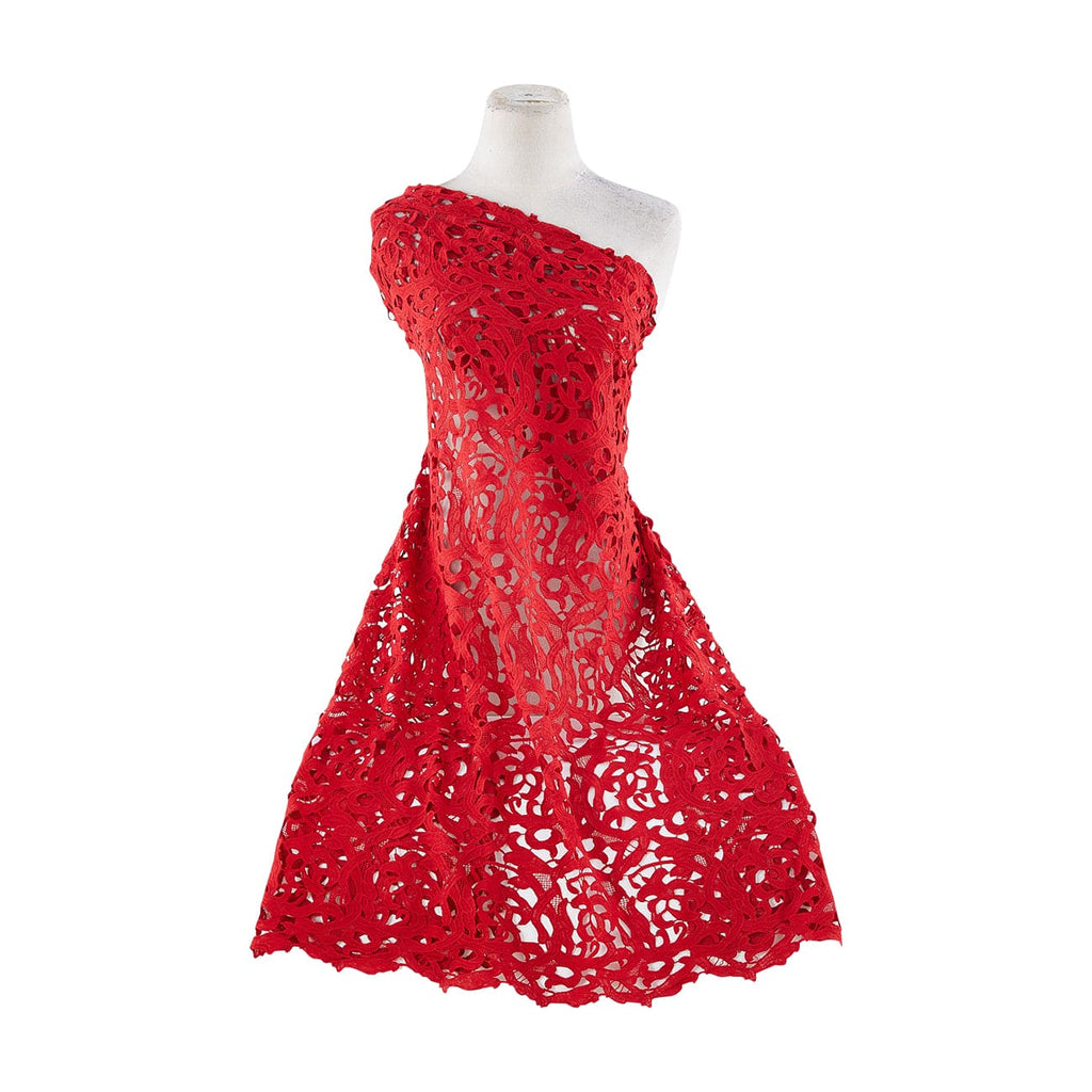WINTER FLORAL LACE  | 22571 RED OBSESSION - Zelouf Fabrics