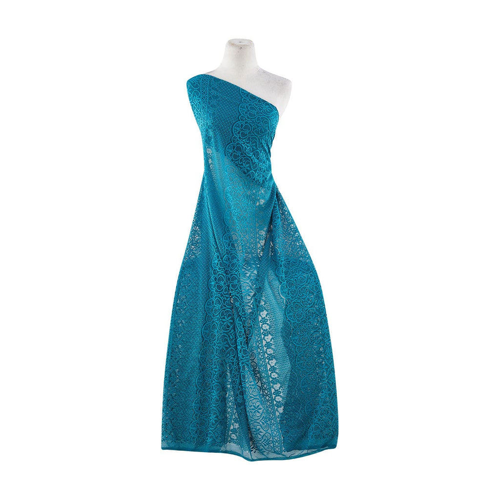 MONACO FLORAL LACE  | 22590 TEAL HONOR - Zelouf Fabrics