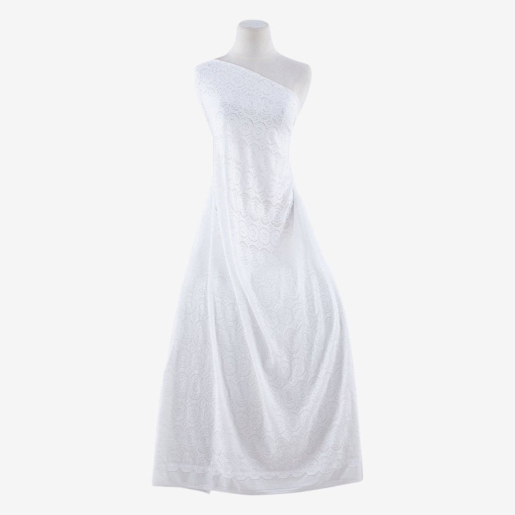 IVORY | 22591-WHITE - SMITH FLOWER LACE - Zelouf Fabrics